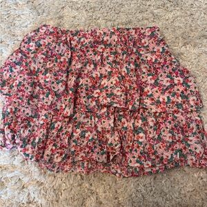 Zara Floral Mini Skirt - Pink and Green